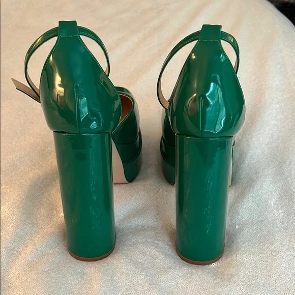 70s disco vintage style 6 inch Green Platform Heels - see measurements f… - Picture 11 of 17